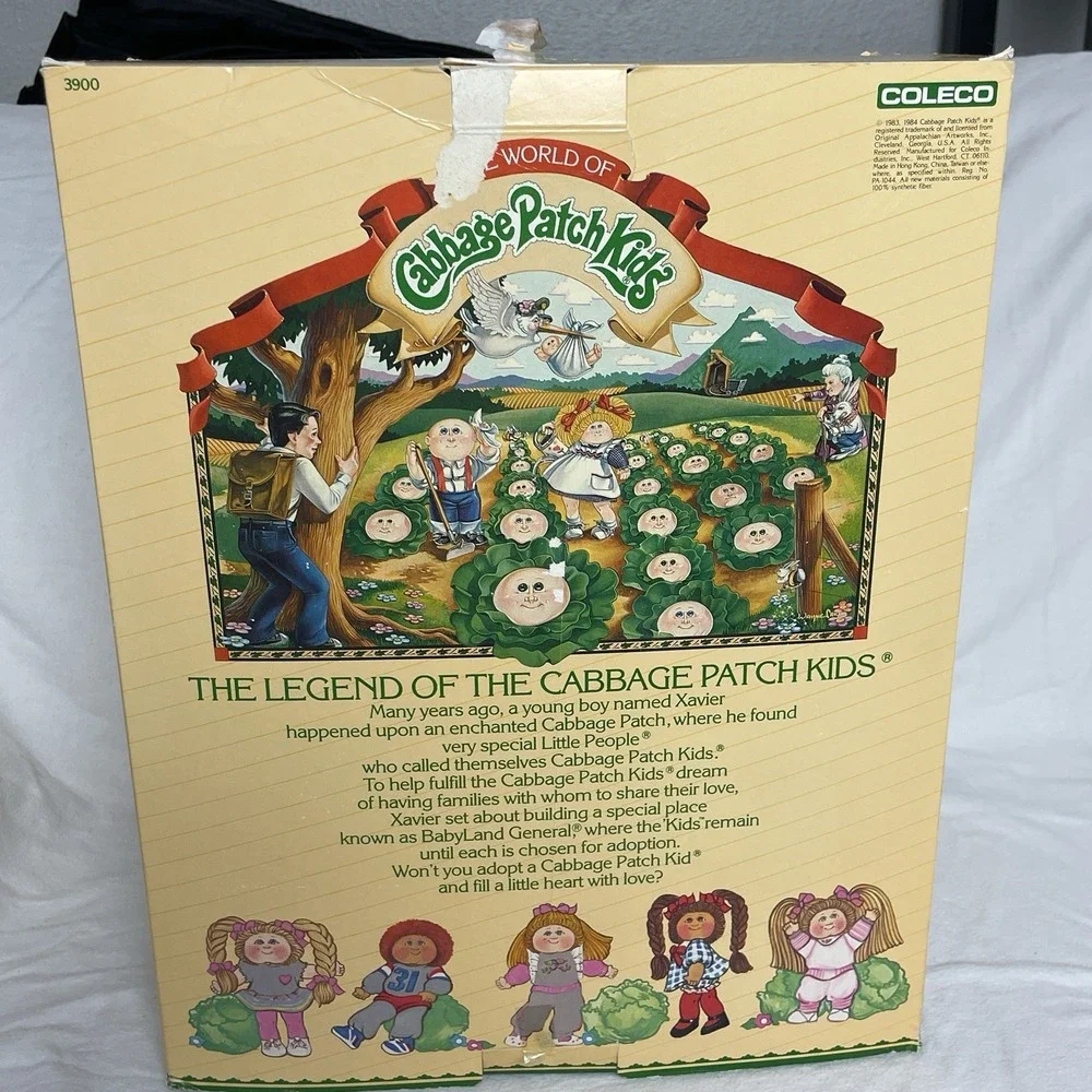 Vintage‎ 1984 Coleco Cabbage Patch Kids Boy Doll with Teeth Glasses Holds Crayon